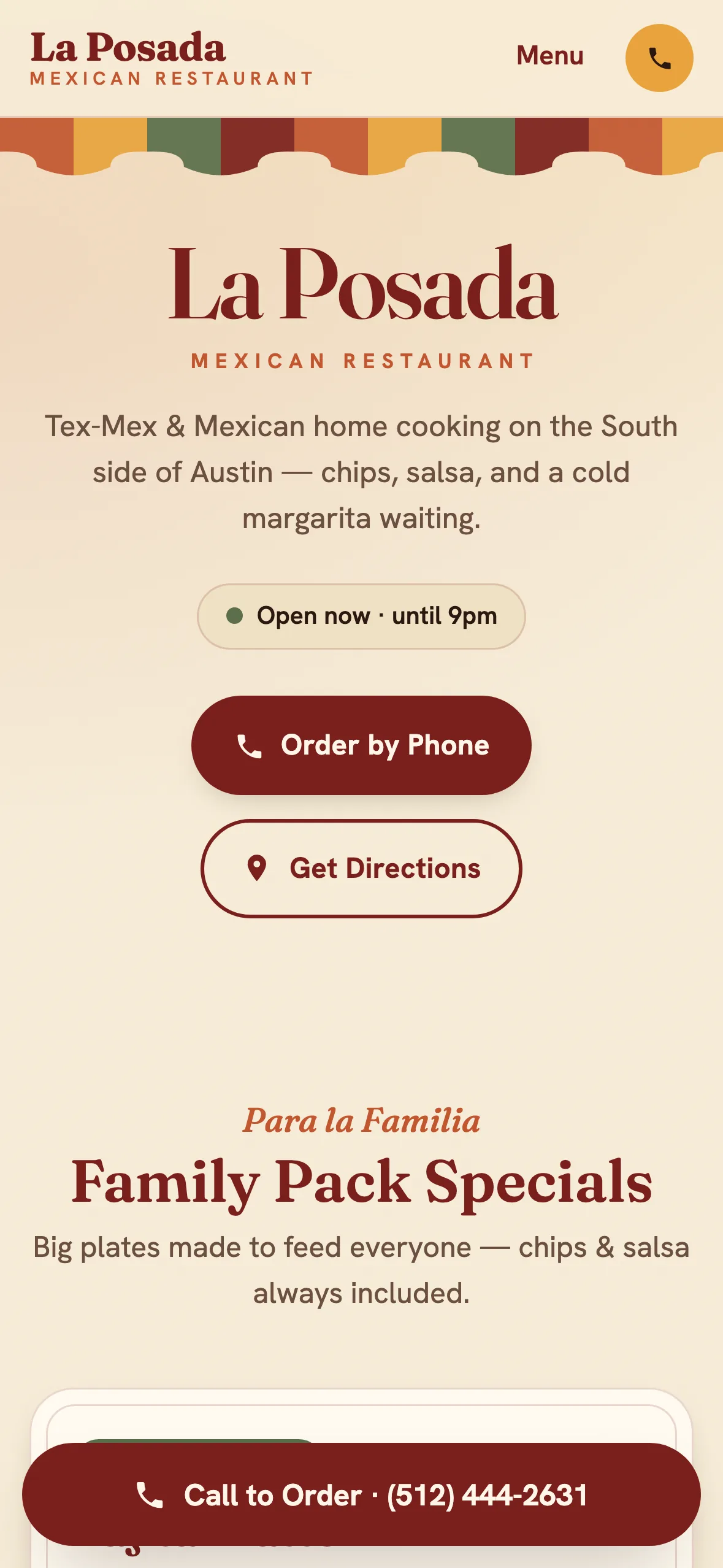 La Posada on a phone