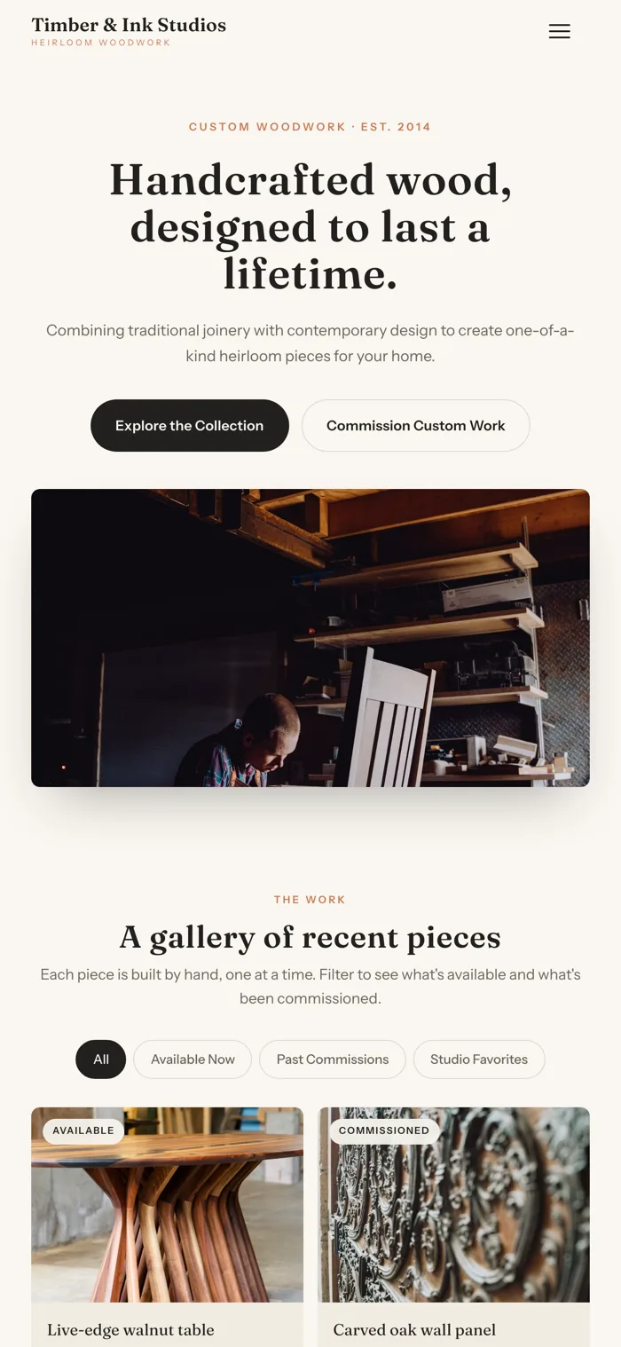 Maker & artist on a phone